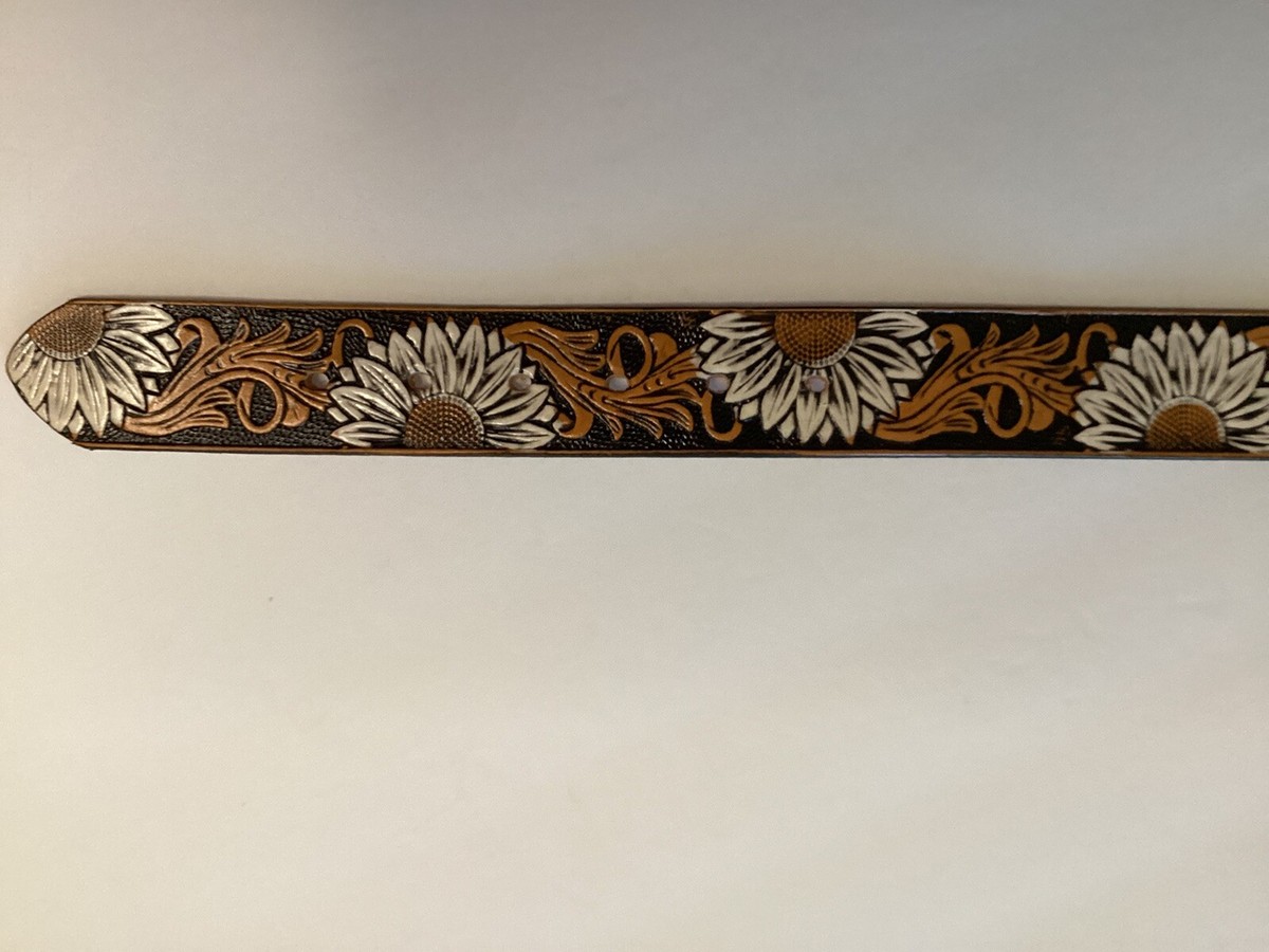 Embossed Western Leather Belt Cowboy Rodeo Banda Casual  display picture 1