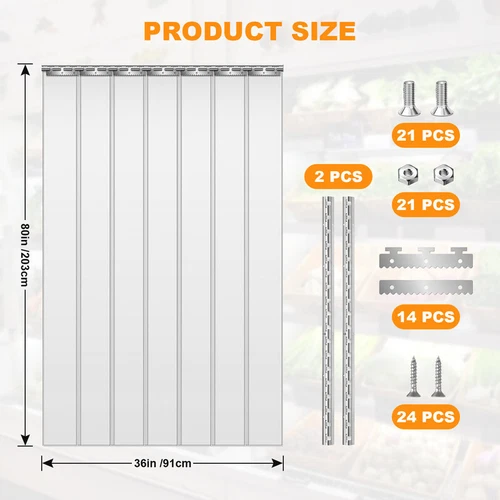 Kühlbox Gefrierschrank Kunststoffleiste Tür, Streifenvorhang Tür, komplette PVC Streifen Tür - Bild 25 von 57