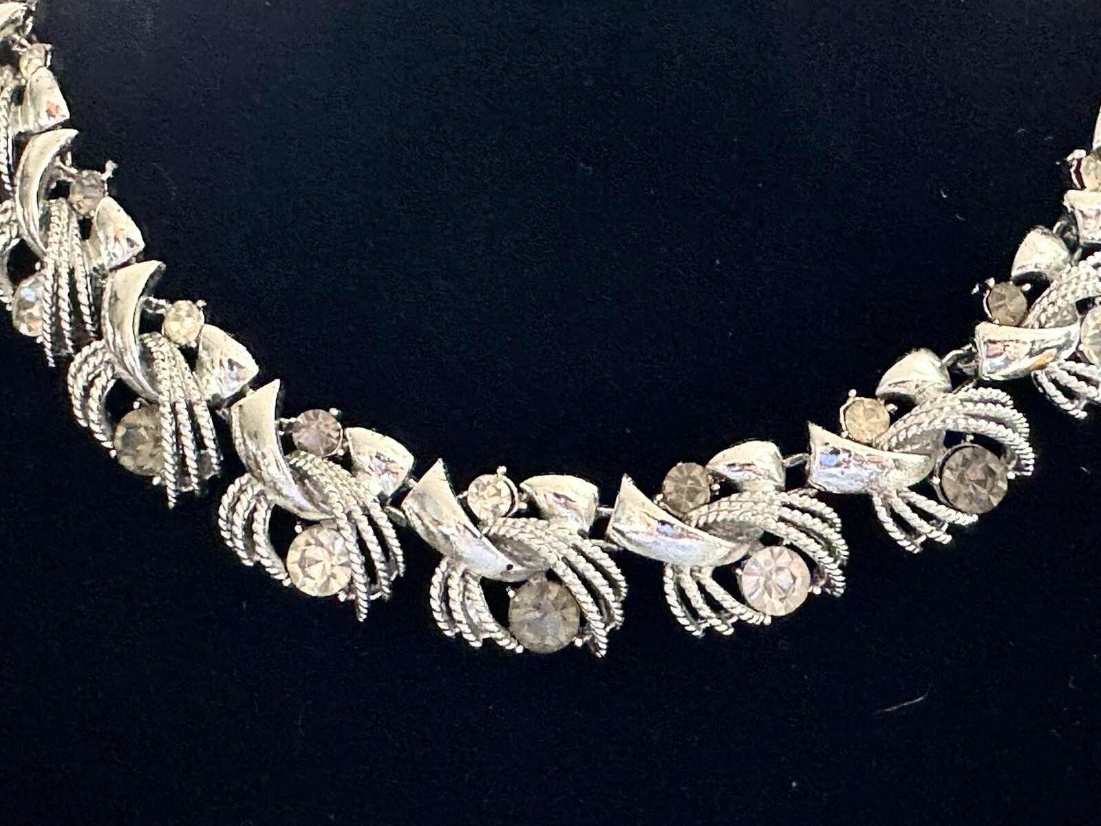 Vintage Signed Coro Rhinestone Statement Necklace - image 1