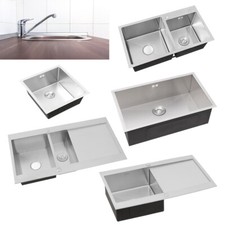 Kitchen Sink Stainless Steel Corrosion Resistant Insert Bowl with Waste Kit