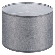 Image of Drum Lamp Shades 13"x13"x9" Linen Round Lamp Shade for Table Lamps Gray