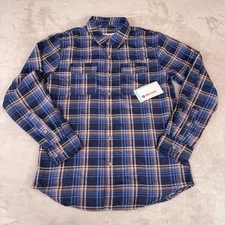 MARMOT Bayview Midweight Flannel Button-Up Shirt Marine Arctique Size S