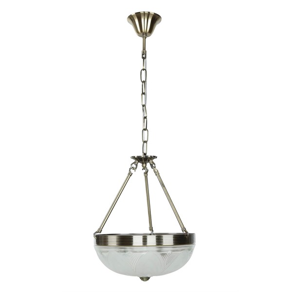 HäNgelampe Glas Metall 2X E27 Elegant In Messing Antik Pendelleuchte Esstisch-image