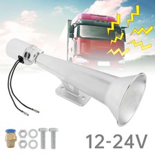 12V / 24V Whistle Horn Single Tube Air Horn Trucks Buses Boat Trains Super Loud