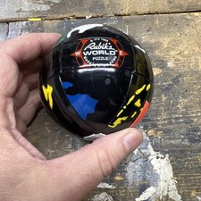 Rubik's World Puzzle 1982 Black Earth Globe Toy Game Sphere ITC Made Hong Kong