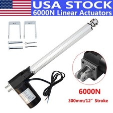 6000N 12" Inch Electric Linear Actuator 1320 Pound Max Lift Heavy Duty 12V Motor