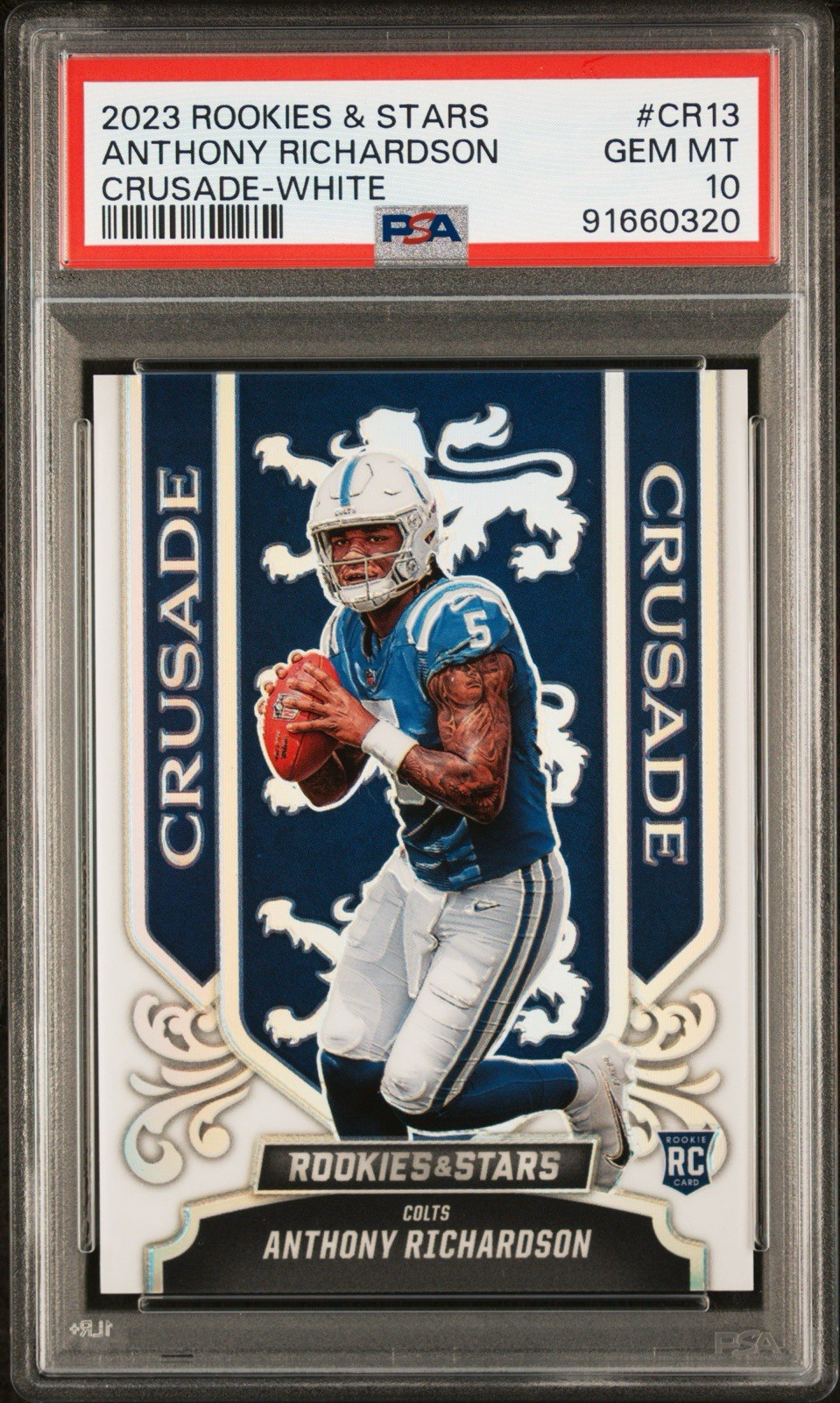 2023 Panini Rookies & Stars Anthony Richardson RC Crusade White /149 PSA 10