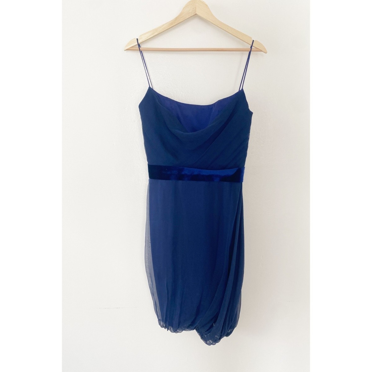 Pamella Roland Bubble Hem Cocktail Dress Blue Size 4 | eBay