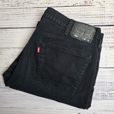 Levis 541 Jeans Mens 38x31 Black Athletic Taper Stretch Denim 5 Pocket Zip Fly
