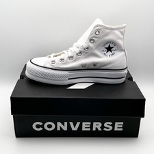 Converse Chuck Taylor All Star Lift Hi White Canvas Shoes 560846C - Size 5