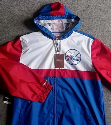 Mitchell & Ness Philadelphia 76ers Jacket Men's XL Margin Of Victory Windbreaker