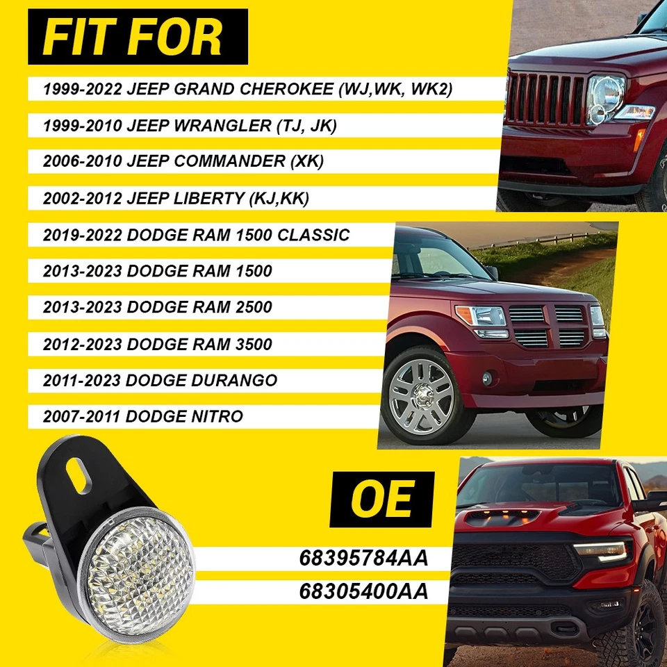 Luces de cortesía LED blancas debajo del tablero para Dodge Ram 1500 J 11-22 Durango 13-22 Foto 3 de 4