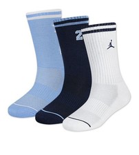 New Jordan Crew Socks Blue 3 Pack Size Shoe 3Y-5Y