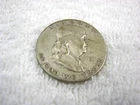 1951 S Ben Franklin US Half Dollar, 90% Silver, Circulated ungraded
