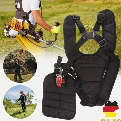 MARKENLOS Groß Doppelschultergurt Profi Tragegurt für Motorsense Freischneider Rasentrimme