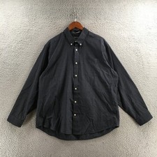 Eddie Bauer Relaxed Fit Button Down Shirt Men XL Blue Checked Long Sleeve Casual