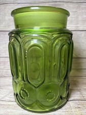 Vintage L.E. Smith Green Moon & Stars Large Canister Base Only 7.5&rdquo; NO LID