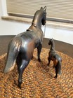 Vtg. 2 Metal Horses, Lg. one is  11"x8.25"x3", Removable Custom Saddle & Bridle — photo 7