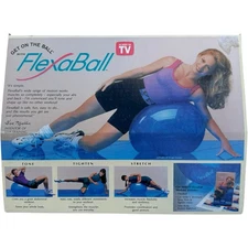 Flexaball Balance Ball No-Roll Flexible Chair School/Office Blue & Vintage VHS