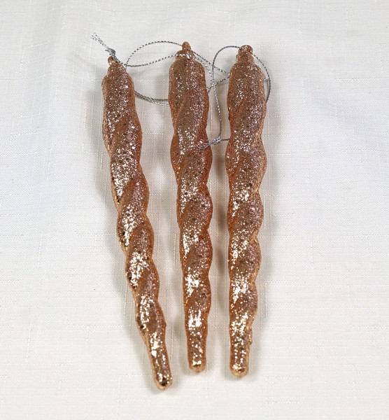 Christbaumschmuck Weihnachten HäNger Goldglizernde Zapfen 3Er Set Ca. 19X2 Cm-image