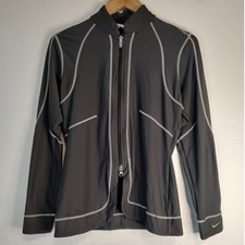 Nike Dry Fit Gray XS Long Sleeve Dual Zip Heavy Stitching Detail Jacket
