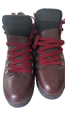 Louis Vuitton Outland Ankle Boot Burgundy Wine Leather Men's US 9 LV Luxury