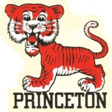 Princeton Tiger Cartoon Logo Decal Vintage 12x8in Metal Sign Poster Mascot NCAA