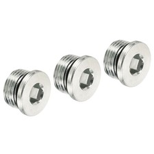 7/8-14UNF Hex Head Pipe Fitting Plug, 3 Pack Male Thread 45# Steel Plug