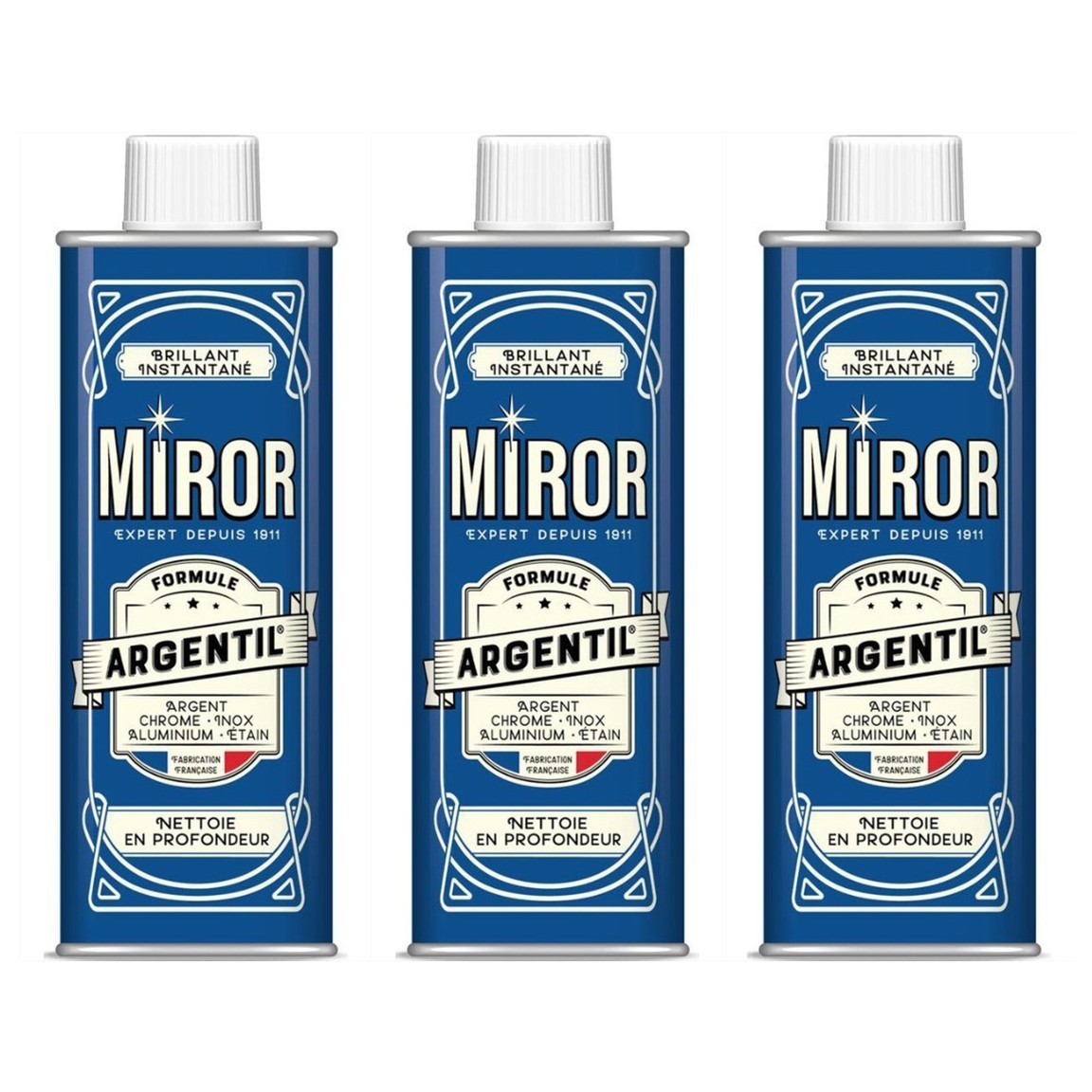 Miror Argentil soin métaux de tradition lot de 5 bouteilles de 250ml pour pièces rares