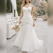 WTOO 17429 Aurora Ivory Tulle Alencon Lace Sweetheart Wedding Dress sz 10 NWT