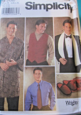 Simplicity 9962 MEN'S ROBE, CUMMBERBUND, MORE Sewing Pattern Uncut Sizes S-XL