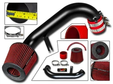 Short Ram Air Intake Kit MATT BLACK + RED Filter for 01-05 CIVIC 1.7L L4