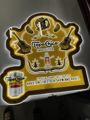 Topo Chico Houston Rodeo  Led Beer Bar Sign Used Stock Show