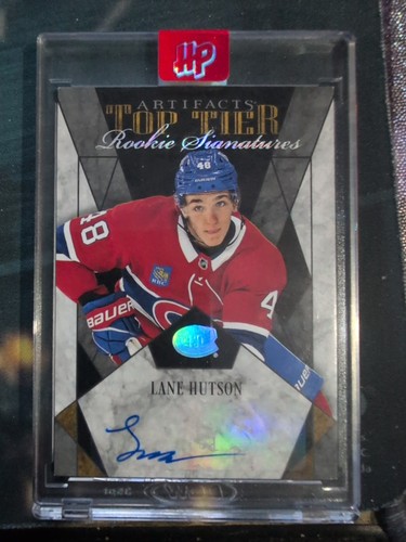 Lane Hutson #TTR-LH — 2024 Upper Deck Artifacts Top Tier Rookie Signatures hockey card