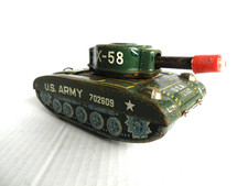 Vintage Daiya X-58 USA 702609 US Army Green Toy Tank BATTERY NOT WORKING AS IS 