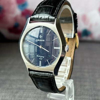 Vintage Rado Cologny 705 Stardust Glitter Blue Dial Manual Hand Winding Watch