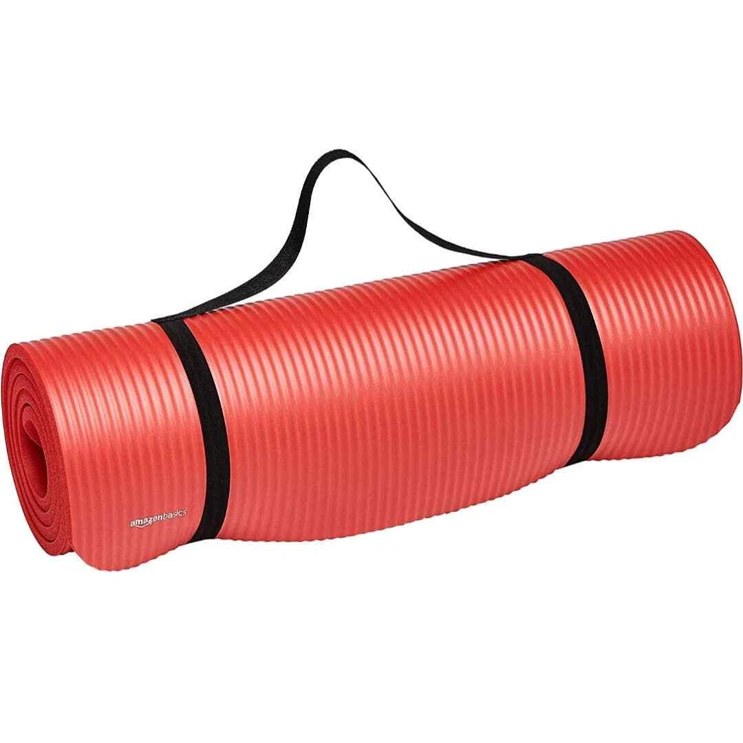 Basics 1/2-Inch Extra Thick Exercise Yoga Mat, Red