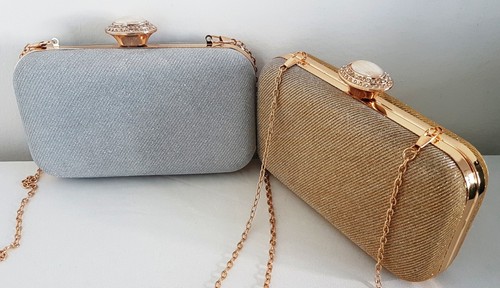Pochette elegante cerimonia matrimonio brillantini clutch catenina gli –  Gyoiamea