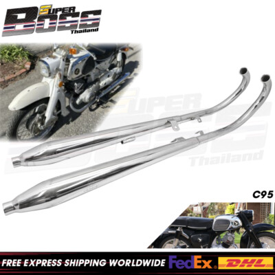 Fit HONDA C92 C95 CA95 Benly125 150 Exhaust Muffler Set + Header Pipe Set **BM**