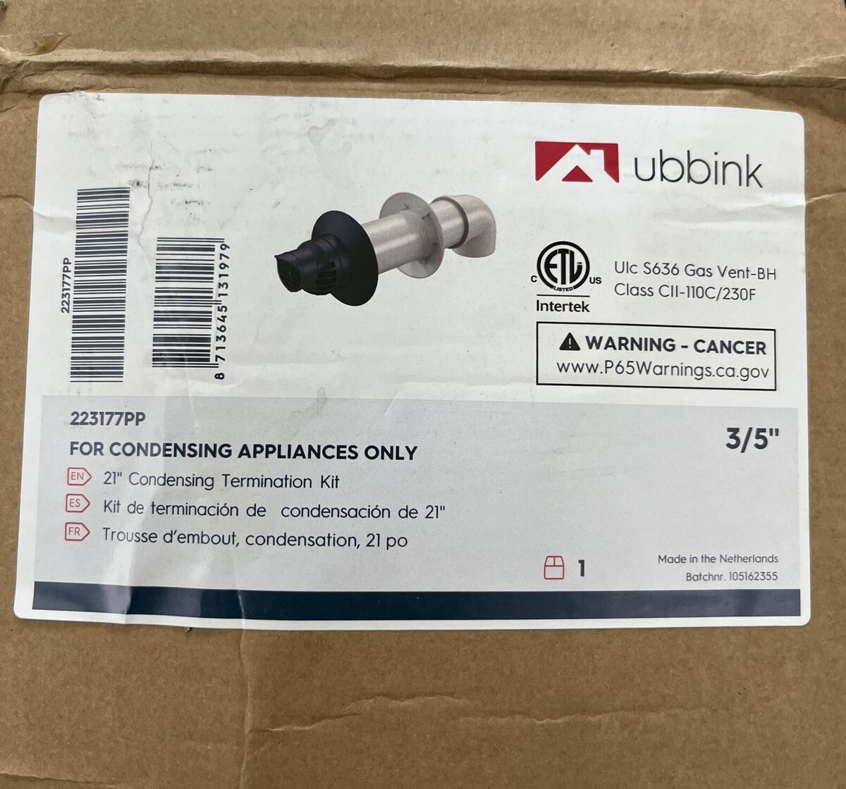 2 in. / 4 in. x 21 in. Plastic Condensing Horizontal Termination Vent Kit 2 in. / 4 in. x 21 in. Plastic Condensing Horizontal Termination Vent Kit