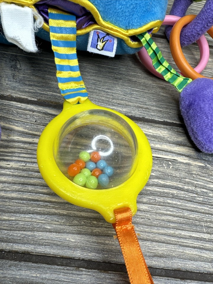 Manhattan Toys Interactive Plush Rattle Teether Blue Green Dog 10” Baby