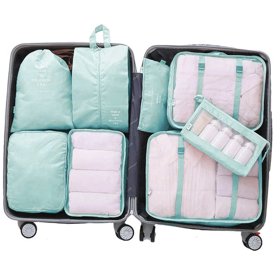 9Packing Cubes Travel Pouches Luggage Organiser Clothes Suitcase Storage Bag - image 2 of 4