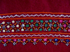 VINTAGE HAND EMBROIDERED BOHO THROW BLANKET 37" x 81"