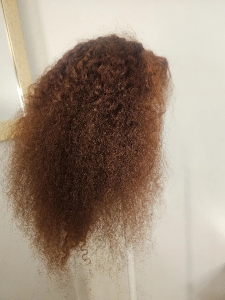 High Quality regular Top Chocolate Brown 18" curly 150% Virgin Human Hair  Wig  - Image 3 of 4