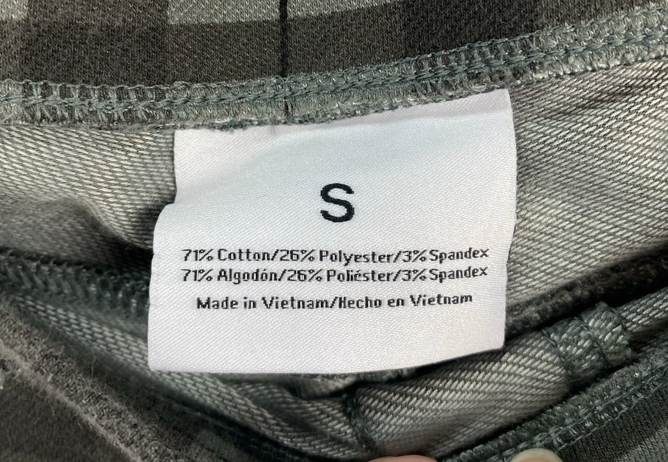 Jegging Gris A Cuadros Mujeres Junior PEQUEÑO Pull On Grueso Sin Marca 27x29 Algodón Blen Foto 3 de 4