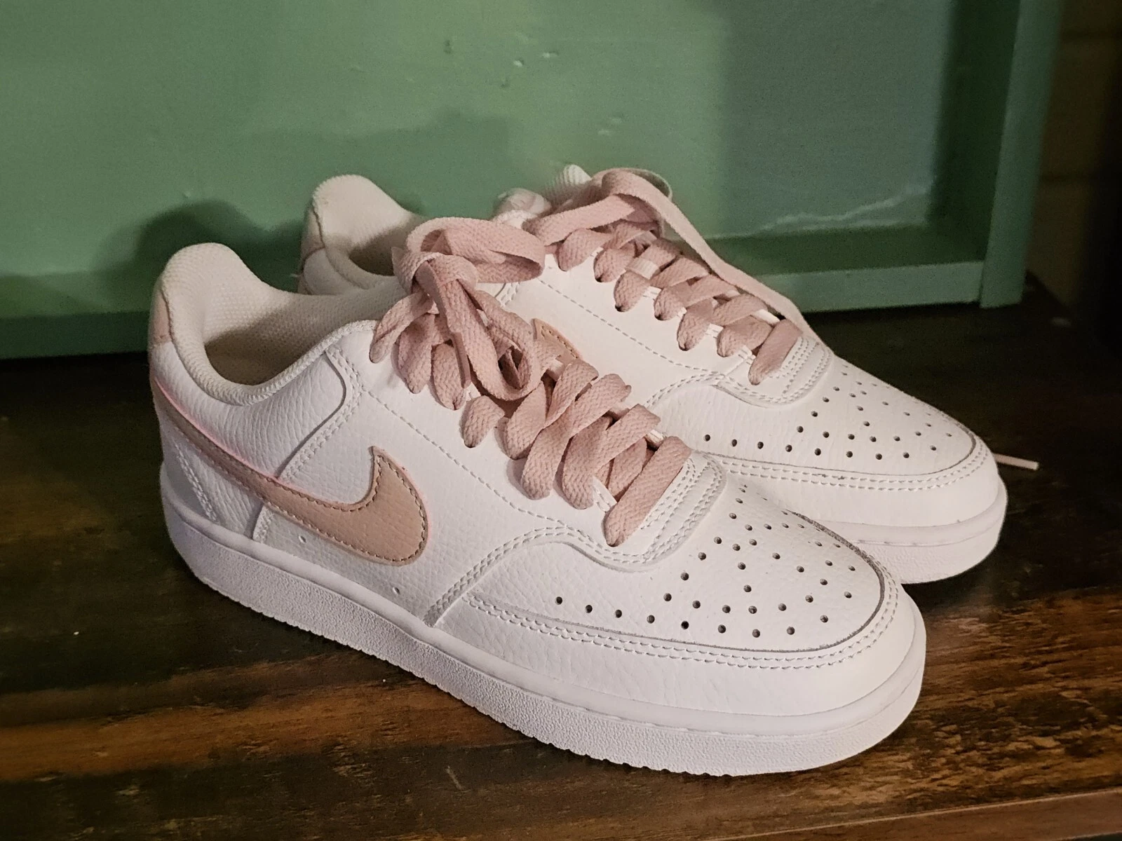 Nike Court Vision Oxford basse bianche rosa taglia 5 donna CD5434 113