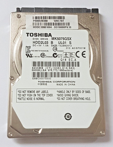 500 GB SATA Toshiba MK5075GSX 5400rpm 8MB HDD 2,5" interne Festplatte