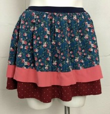 435 By Matilda Jane Girl's Green Pink Floral Layered Skirt Size 8