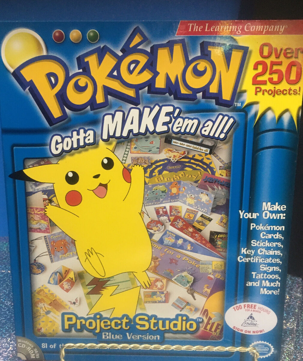 Pokémon Blue Version CD Rom Project Studio Make Lots of Cool Stuff! 1999