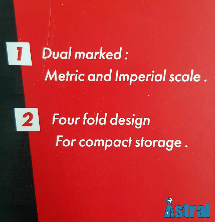 1M Folding Ruler | Metric-Imperial Scale | 4-Fold Yard Stick | Carpenters Rule - Image 4 of 4